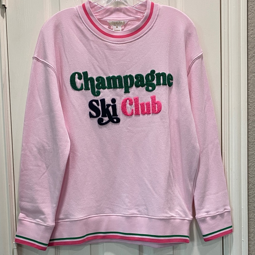 Shiraleah Pink 'Champagne Ski Club' Sweatshirt